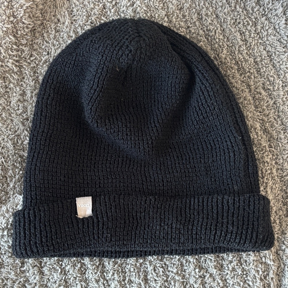 Vuori Alpine Waffle Knit Beanie in Black